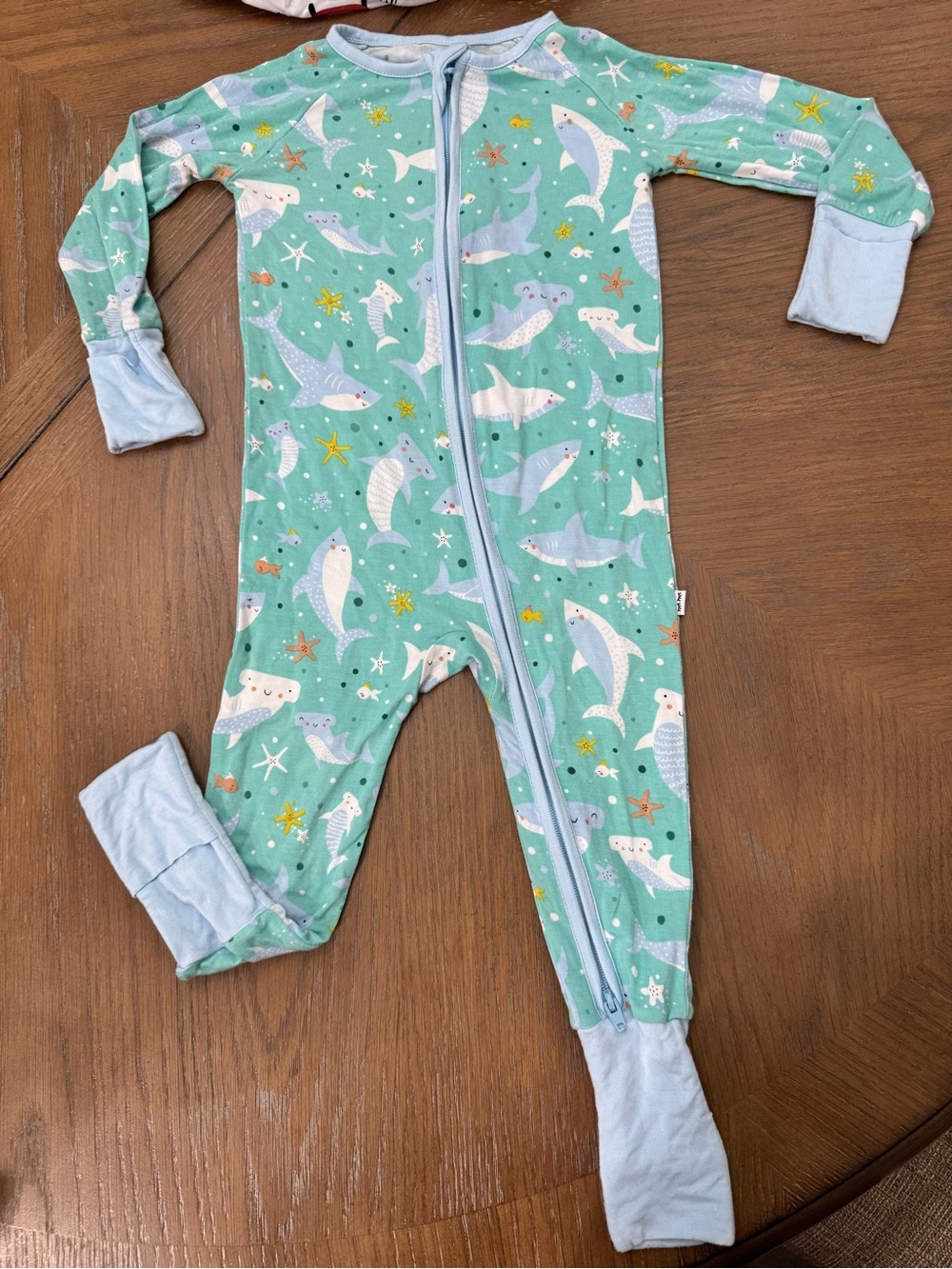 Little Sleepies Mint Green Shark & Sea Life Zip One-Piece